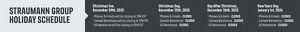Straumann Homepage Straumann Group USA 2026 Holiday Schedule DU V2